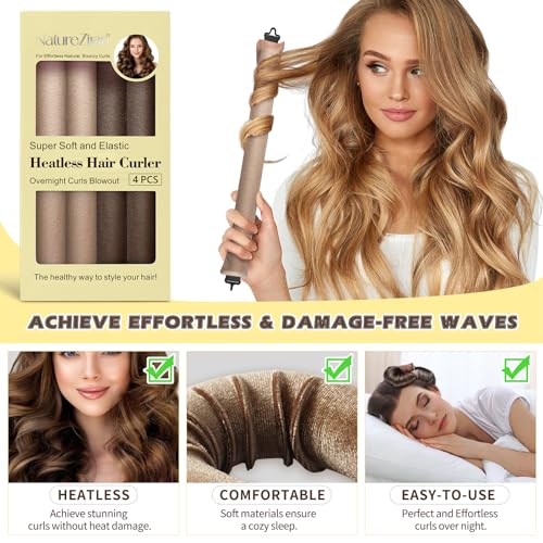 Satin Flexi Rods for Heatless Overnight Hair Curls