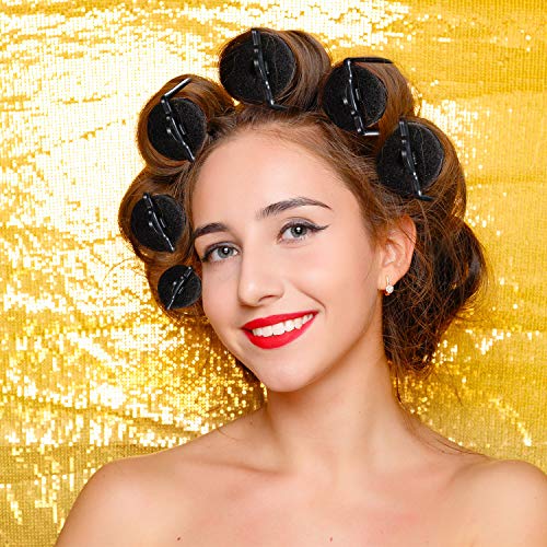 40 Satin Sponge Hair Rollers with Duck Clips