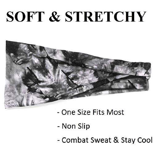 Huachi Women's Tie Dye Elastic Yoga Headbands