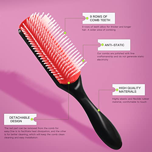 Detangling Brush Set: 4 Pcs for Textured Hair