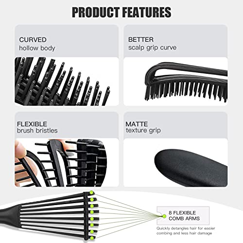 Detangling Brush Set: 4 Pcs for Textured Hair