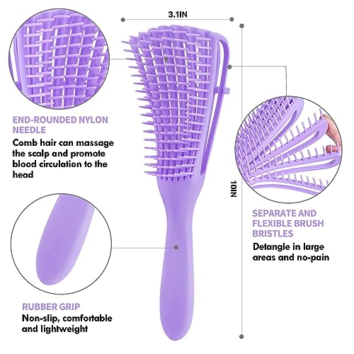 4pc Curly Hair Brush Set for Adult & Kids