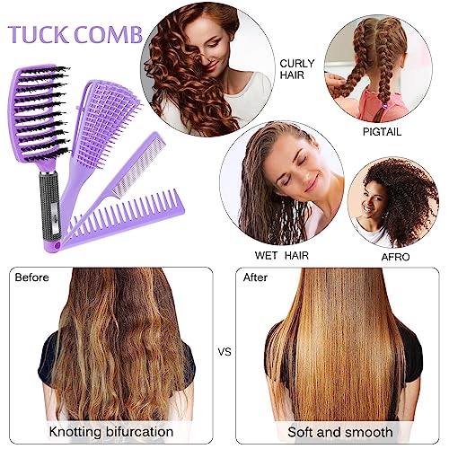 4pc Curly Hair Brush Set for Adult & Kids