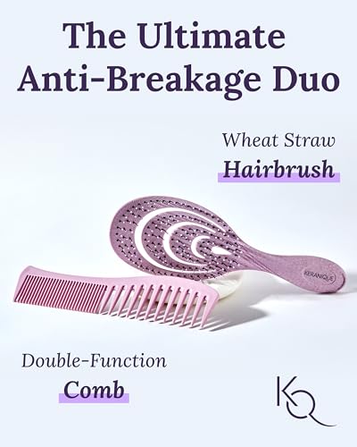 Keranique Detangling Brush and Comb Set for All Hair Types