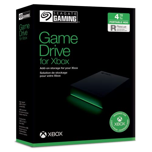 Seagate Xbox Game Drive 4TB Portable HDD, Xbox Certified