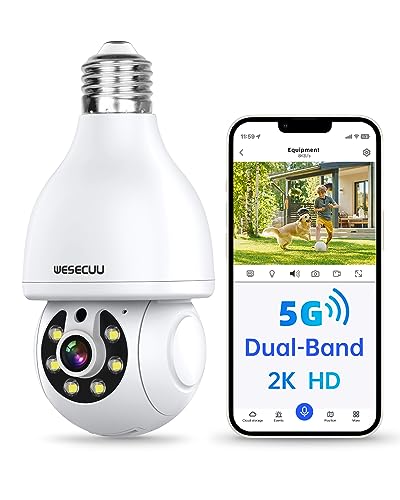 WESECUU Light Bulb Camera for Home Security