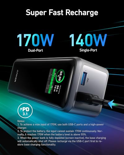 Anker Power Bank: 27,650mAh Portable Charger, 3-Port