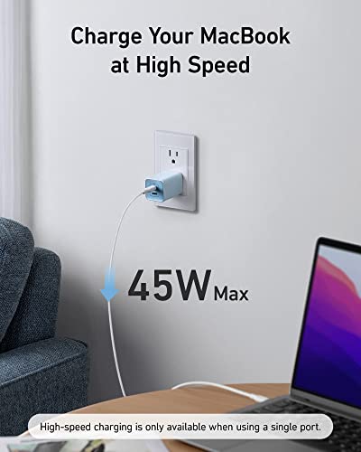 Anker 47W USB C Charger (Nano 3), 2 Port Compact Foldable GaN Fast Charger for iPhone 15/15 Plus/15 Pro/15 Pro Max/14, Galaxy, Pixel 4/3, iPad/iPad Mini (Cable Not Included) - White