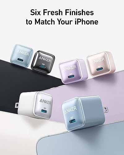USB C Charger Block 20W, Anker 511 Charger (Nano Pro), PIQ 3.0 Compact Fast Charger for iPhone 15/15 Plus/15 Pro/15 Pro Max, 14/13/12 Series, Galaxy, Pixel 4/3, iPad (Cable Not Included)