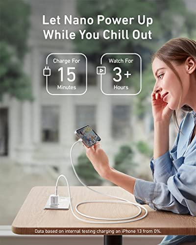 USB C Charger Block 20W, Anker 511 Charger ( Nano ), PIQ 3.0 Durable Compact Fast Charger with 6ft USB C to Lightning Cable (MFi Certified) for 15/15 Plus/15 Pro/15 Pro Max/14/ iPad Pro and More