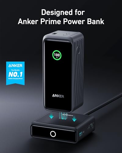 Anker Charging Base, 100W Fast Charging with 4 Ports, for Anker Prime Power Bank, Compatible with MacBook, iPhone 15/15 Plus/15 Pro/15 Pro Max/14 Series, Samsung, Pixel (Power Bank Not Included)