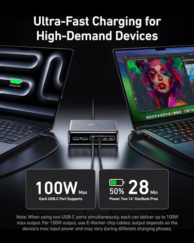Anker Prime Charger, 200W 6-Port GaN Charging Station, USB-C PD Fast Charging Desktop Charger, Compatible with iPhone, Samsung, MacBook, Dell and More