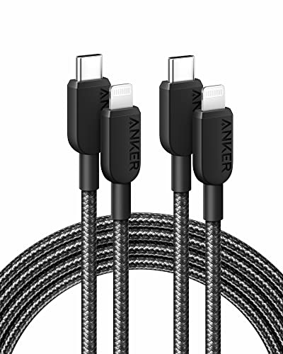 Anker iPhone Fast Charging Cable,2pack-6ft,310 USB-C to Lightning Braided Cable, MFi Certified, Cable for iPhone 14 Plus 14 14 Pro Max 13 13 Pro iPhone 12 (Black, Charger Not Included)