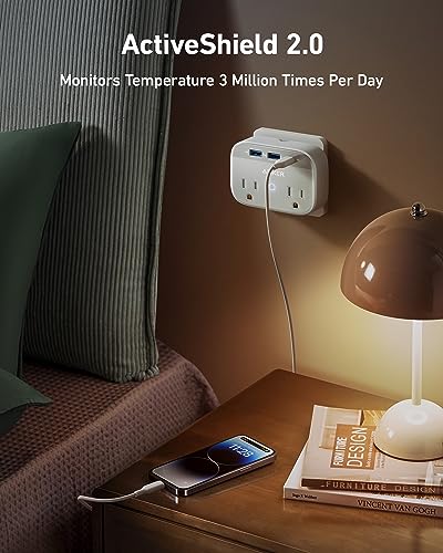 Anker Portable Outlet Extender with Foldable Plug, 5 Multi-Plug Outlet, High-Speed 30W USB C Power Delivery, Compatible with iPhone 15/15 Plus/15 Pro/15 Pro Max,Compact for Travel, Home, TUV Listed