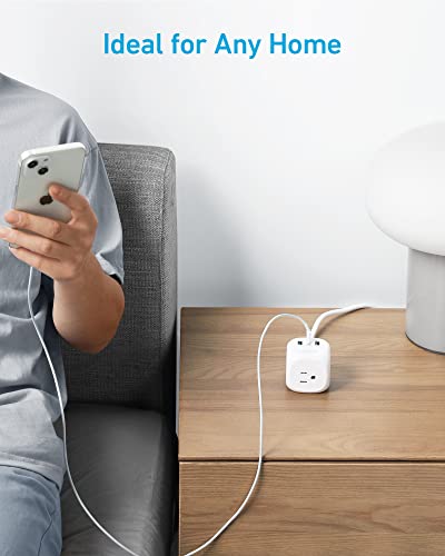 Anker 20W USB C Power Strip, 321 Power Strip with 3 Outlets and USB C Charging for iPhone 15/15 Plus/15 Pro/15 Pro Max, 5 ft Extension Cord, Power Delivery Charging for Dorm Rooms,Home Office
