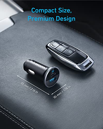 USB C Car Charger Adapter, Anker 52.5W Cigarette Lighter USB Charger, 323 Anker Car Charger with 30W PowerIQ 3.0 Fast Charging for iPhone 15/15 Plus/15 Pro/15 Pro Max, Galaxy S23/22, Pixel