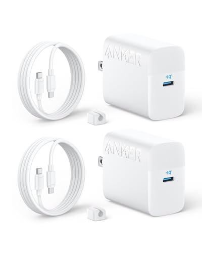 45W USB-C Super Fast Charger, Anker Charger with USB-C Cable, Supports PPS Fast Charging for Samsung Galaxy S24 Ultra/S24/S23+/S23/S22/Note20, iPhone, Pixel, and More (2-Pack 5 ft Cable Included)