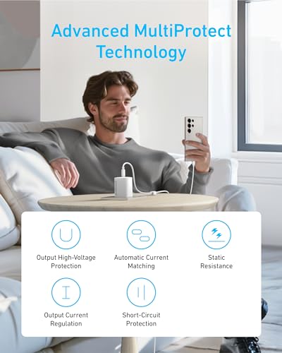 45W USB-C Super Fast Charger, Anker Charger with USB-C Cable, Supports PPS Fast Charging for Samsung Galaxy S24 Ultra/S24/S23+/S23/S22/Note20, iPhone, Pixel, and More (2-Pack 5 ft Cable Included)