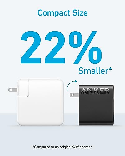Mac Book Pro Charger, 100W USB C Charger, Anker Compact and Foldable Fast Charger for MacBook Air, Samsung Galaxy, iPad Pro, and All USB C Devices, 5 ft USB C to USB C Cable Included