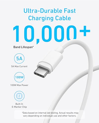 45W USB-C Super Fast Charger, Anker Charger with USB-C Cable, Supports PPS Fast Charging for Samsung Galaxy S24 Ultra/S24/S23+/S23/S22/Note20, iPhone, Pixel, and More (2-Pack 5 ft Cable Included)