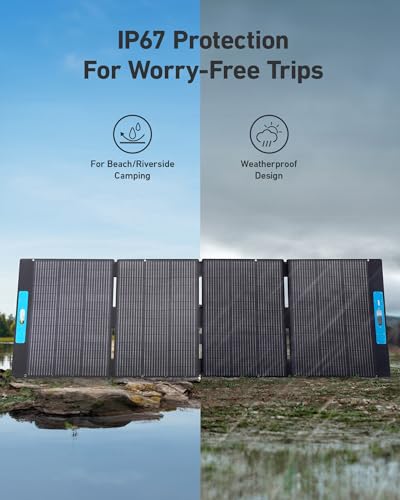 Anker SOLIX F3800 Portable Power Station with 400W Solar Panel, 3840Wh LiFePO4 Battery, 6000W AC output with 120V/240V, Solar Generator for Home Use, RV, Emergencies, Power Outages, Outdoor Camping