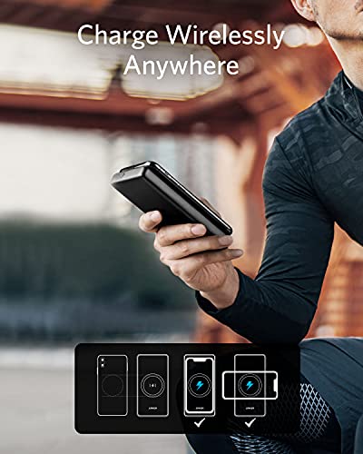 ANKER PowerCore III 10,000 mAh Wireless Portable Charger with Qi-Certified 10W Wireless Charging and 18W USB-C Quick Charge for iPhone 14/14 Plus/14 Pro/14 Pro Max, iPad, AirPods, and More