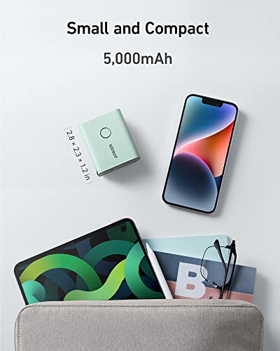 Anker 521 Power Bank, 45W Wall Charger with 5,000mAh 20W Portable Charger, Dual-Port USB-C for iPhone 15 Series, iPhone 14/13 Series, iPad Pro, AirPods, Apple Watch, Samsung Galaxy and More