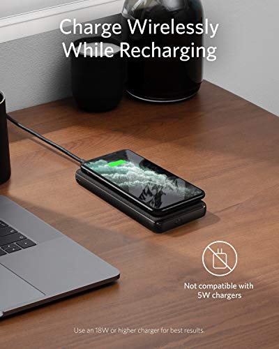 ANKER PowerCore III 10,000 mAh Wireless Portable Charger with Qi-Certified 10W Wireless Charging and 18W USB-C Quick Charge for iPhone 14/14 Plus/14 Pro/14 Pro Max, iPad, AirPods, and More