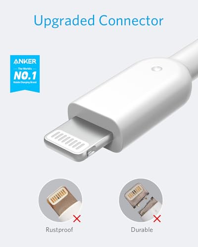 ANKER Powerline II Lightning Cable, [6ft MFi Certified] USB Charging/Sync Lightning Cord Compatible with iPhone SE 11 11 Pro 11 Pro Max Xs MAX XR X 8 7 6S 6 5, iPad and More