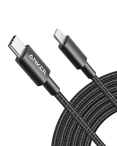 USB C to Lightning Cable, Anker New Nylon Charging Cord [10ft MFi Certified] for iPhone 13 13 Pro 12 Pro Max 12 11 X XS XR 8 Plus, AirPods Pro, Supports Power Delivery (Black)