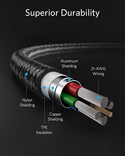 USB C to Lightning Cable, Anker New Nylon Charging Cord [10ft MFi Certified] for iPhone 13 13 Pro 12 Pro Max 12 11 X XS XR 8 Plus, AirPods Pro, Supports Power Delivery (Black)