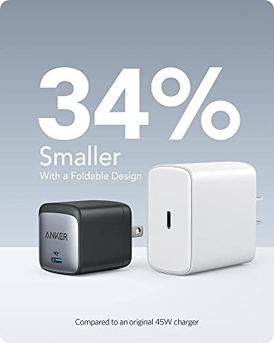 Anker USB C Charger, 713 Charger (Nano II 45W), GaN II PPS Fast Compact Foldable Charger for MacBook Pro 13, Galaxy S22/S22+/S22 Ultra/S21, Note 20/10, iPhone 13/Pro/Pro Max, Steam Deck, and More