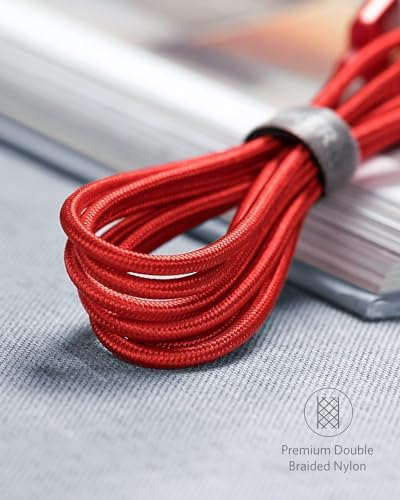 Anker Cable, [2-Pack, 6ft] Premium Nylon USB A to Type C Charger Cable, for Samsung Galaxy S10 / S10+ / Note 9, LG V30 and More (USB 2.0, Red)