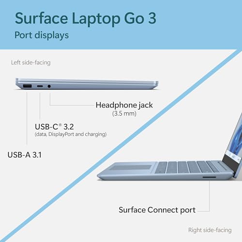 Microsoft Surface Laptop Go 3 (2023) - Ice Blue WiFi Copilot