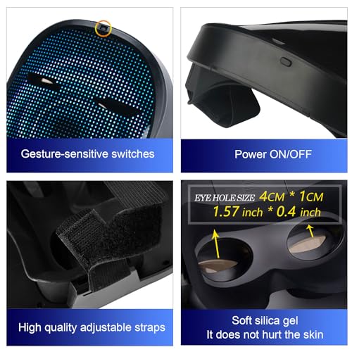 MEGOO Led Mask with Bluetooth, Light Up Face Mask