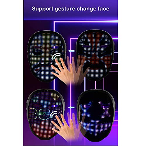 Bluetooth-Controlled LED Mask for Customizable Illumination, Unisex