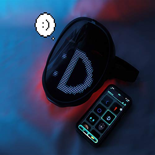 Bluetooth-Controlled LED Mask for Customizable Illumination, Unisex