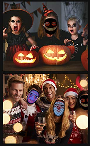 Bluetooth-Controlled LED Mask for Customizable Illumination, Unisex
