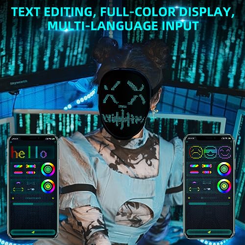 Bluetooth LED Mask for Halloween and Costume Parties