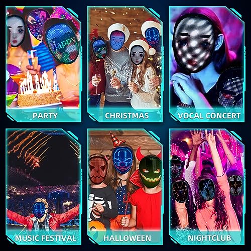 Bluetooth LED Mask for Halloween and Costume Parties