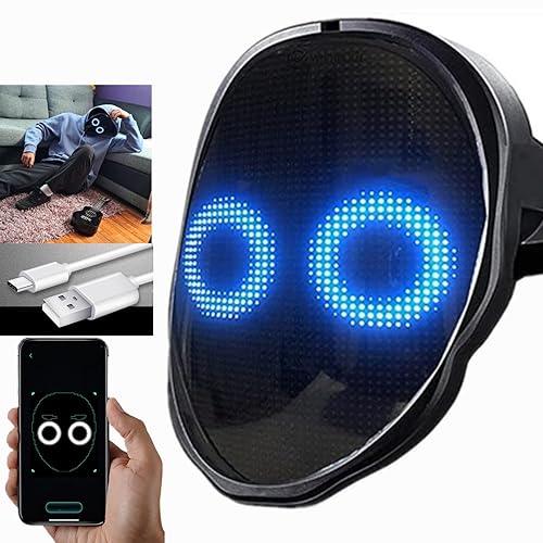 LED Face Transforming Bluetooth Programmable Smart Mask for Halloween