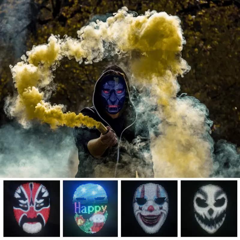Bluetooth LED Halloween Mask with App for Cosplay