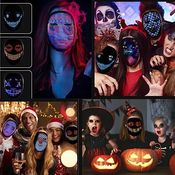 Bluetooth LED Halloween Mask with App for Cosplay