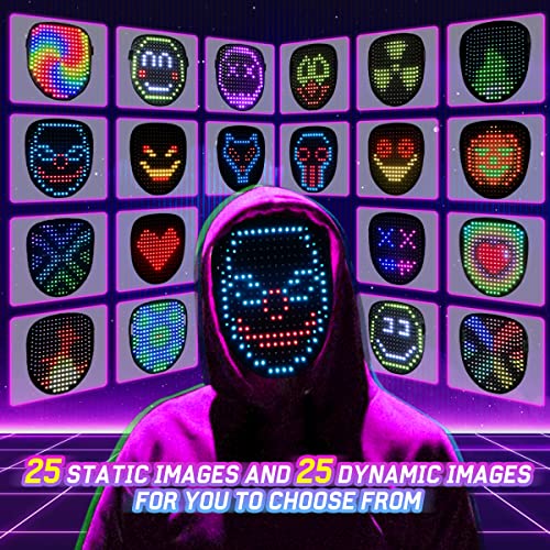 LED Light Up Ghostface Halloween Mask - 50 Patterns