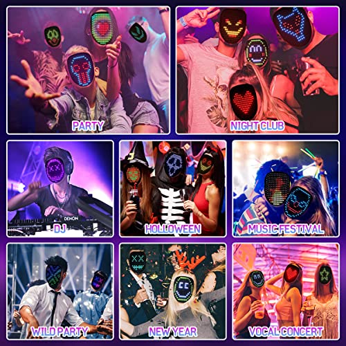 LED Light Up Ghostface Halloween Mask - 50 Patterns