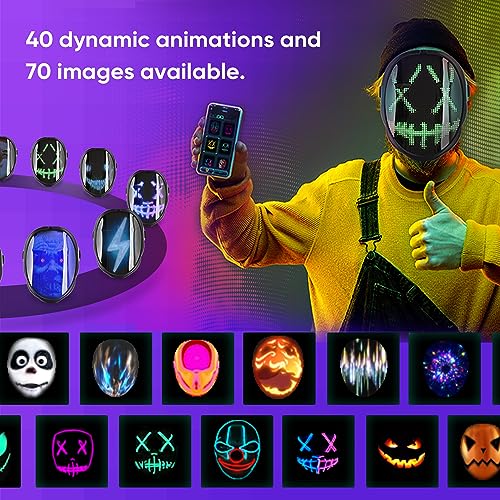Bluetooth LED Mask: Perfect for Parties, Concerts, Costumes