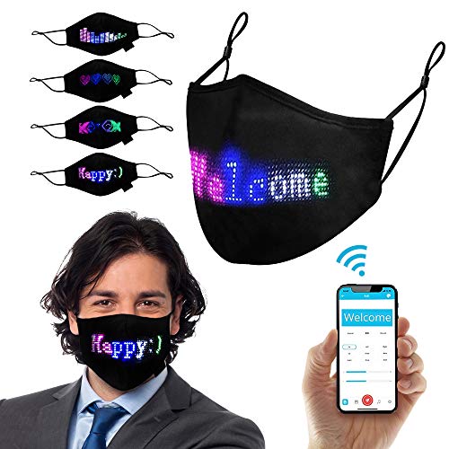 LED Face Mask with Bluetooth App for Adults