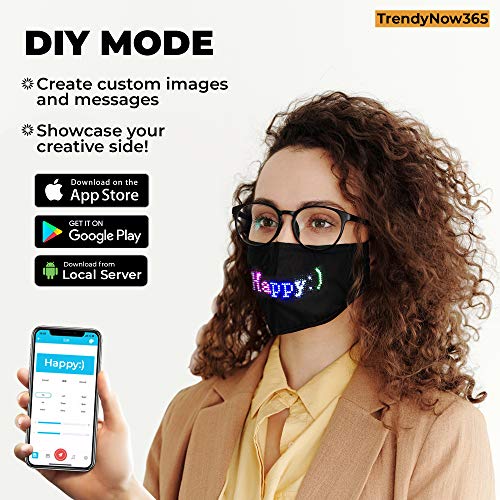 LED Face Mask with Bluetooth App for Adults