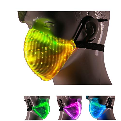 TECZERO LED Light up Halloween Face Mask, Wireless