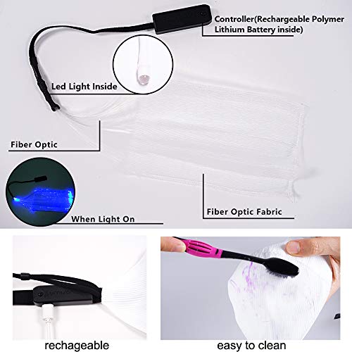 TECZERO LED Light up Halloween Face Mask, Wireless